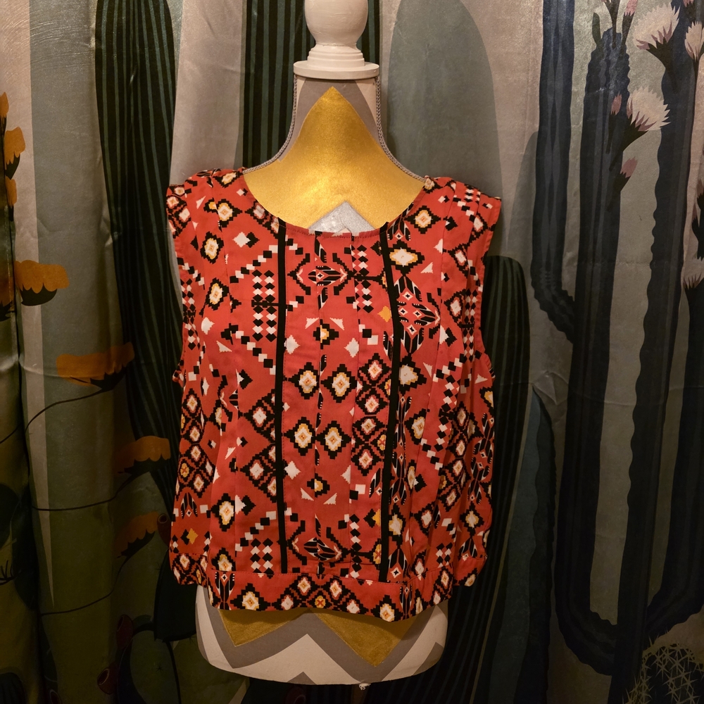GB Girls Vibrant Red Patterned Blouse